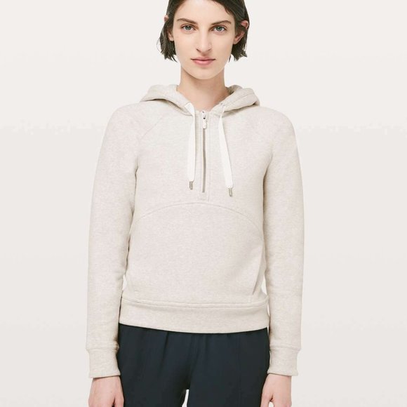 lululemon athletica Tops - Lululemon Catch A Moment 1/4 Hooded Sweatshirt Hoodie Gray Women's Size 8 H12381